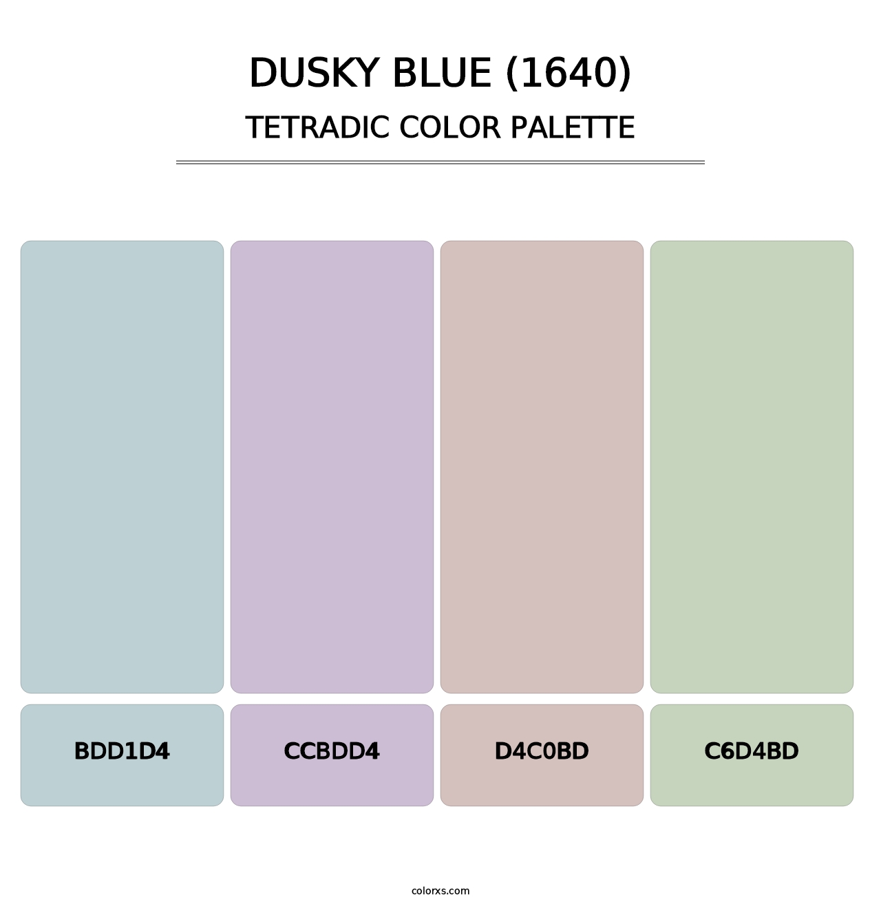 Dusky Blue (1640) - Tetradic Color Palette
