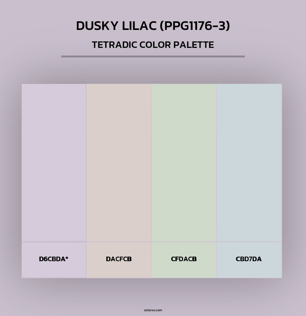 Dusky Lilac (PPG1176-3) - Tetradic Color Palette
