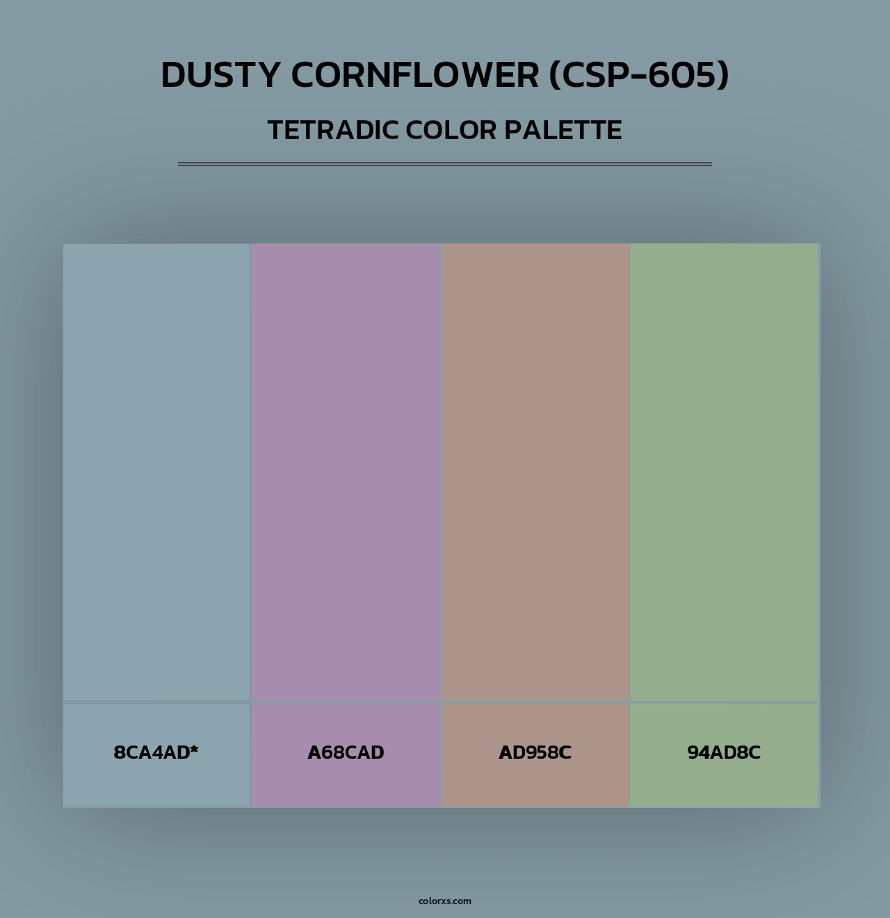Dusty Cornflower (CSP-605) - Tetradic Color Palette