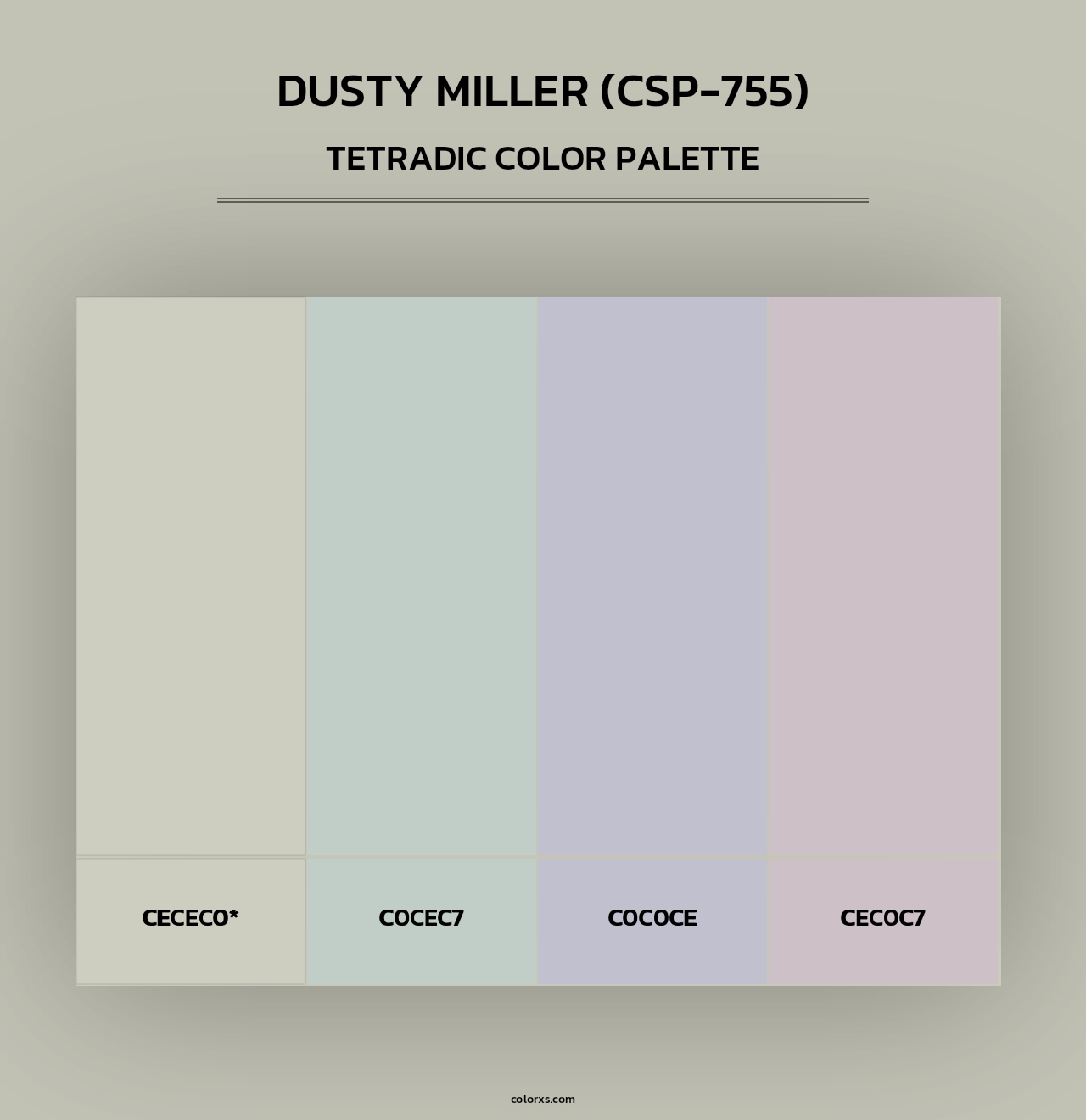 Dusty Miller (CSP-755) - Tetradic Color Palette