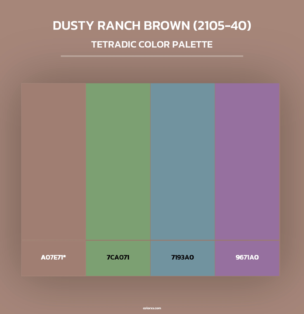 Dusty Ranch Brown (2105-40) - Tetradic Color Palette