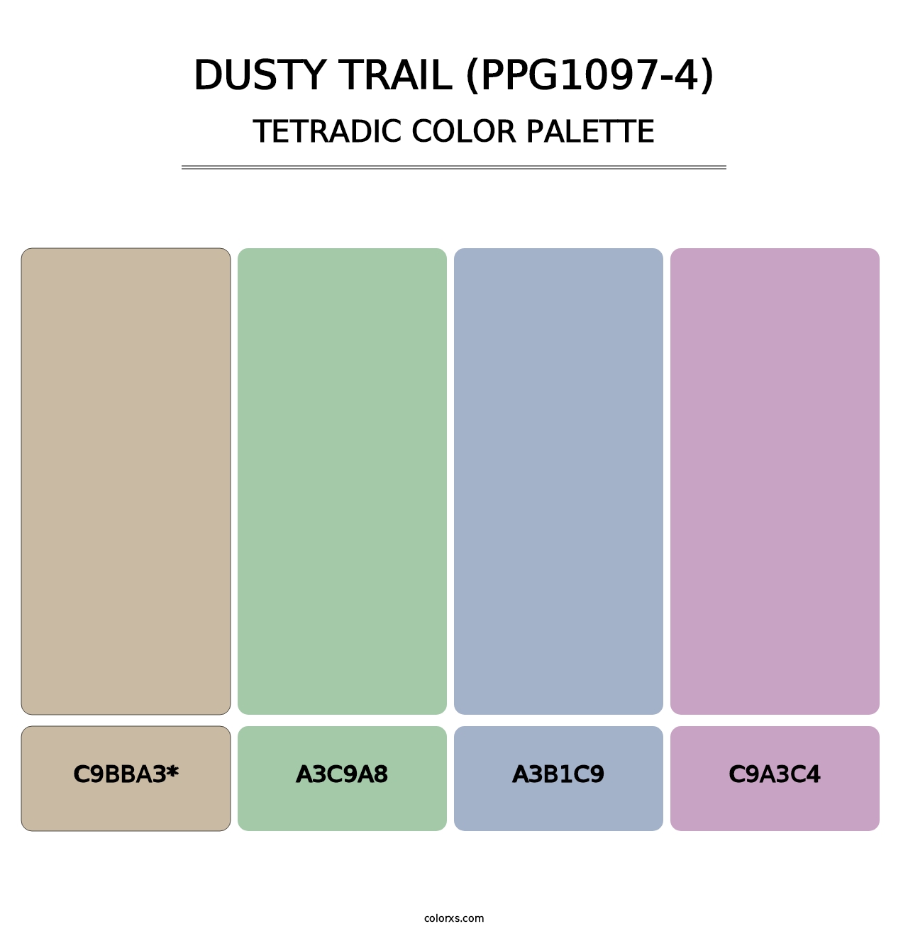Dusty Trail (PPG1097-4) - Tetradic Color Palette