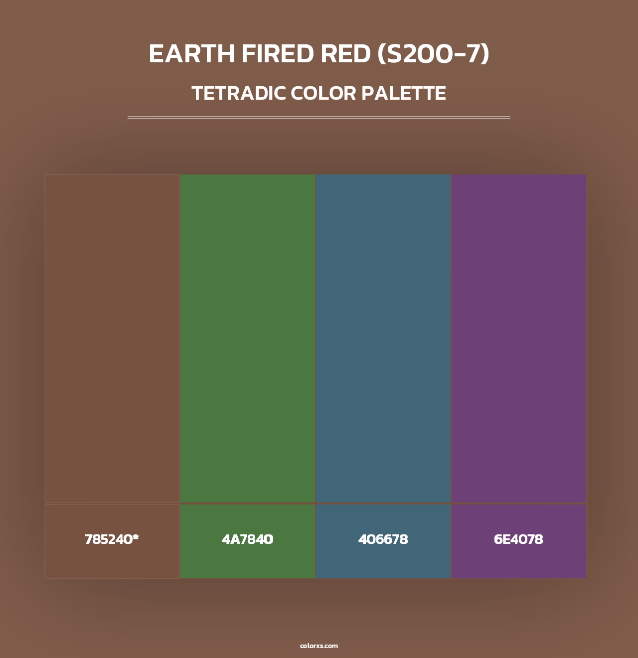 Earth Fired Red (S200-7) - Tetradic Color Palette