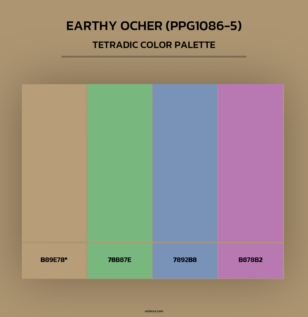 Earthy Ocher (PPG1086-5) - Tetradic Color Palette