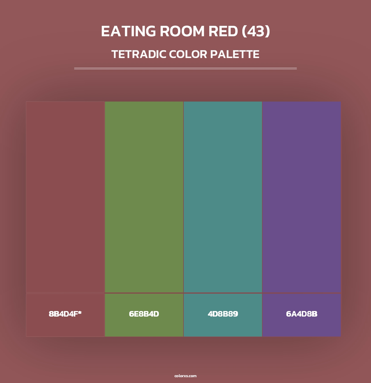 Eating Room Red (43) - Tetradic Color Palette