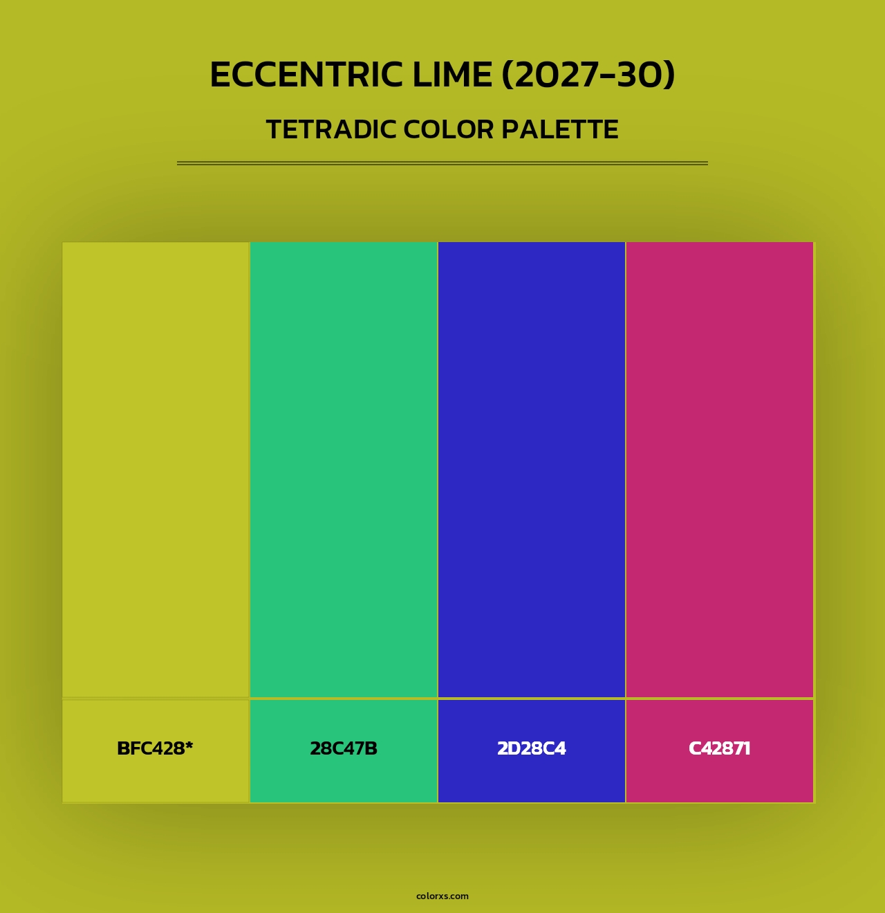 Eccentric Lime (2027-30) - Tetradic Color Palette