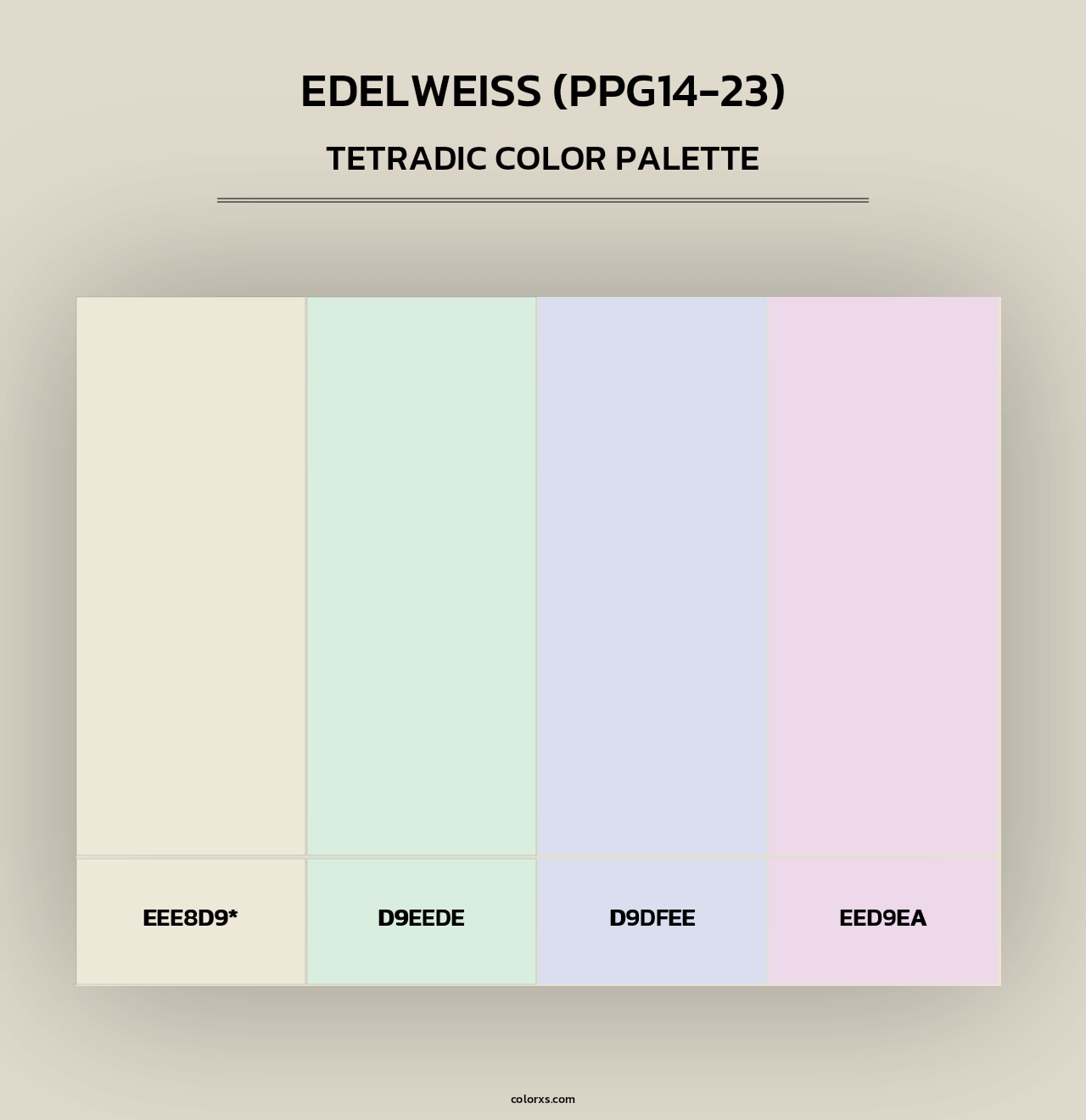 Edelweiss (PPG14-23) - Tetradic Color Palette