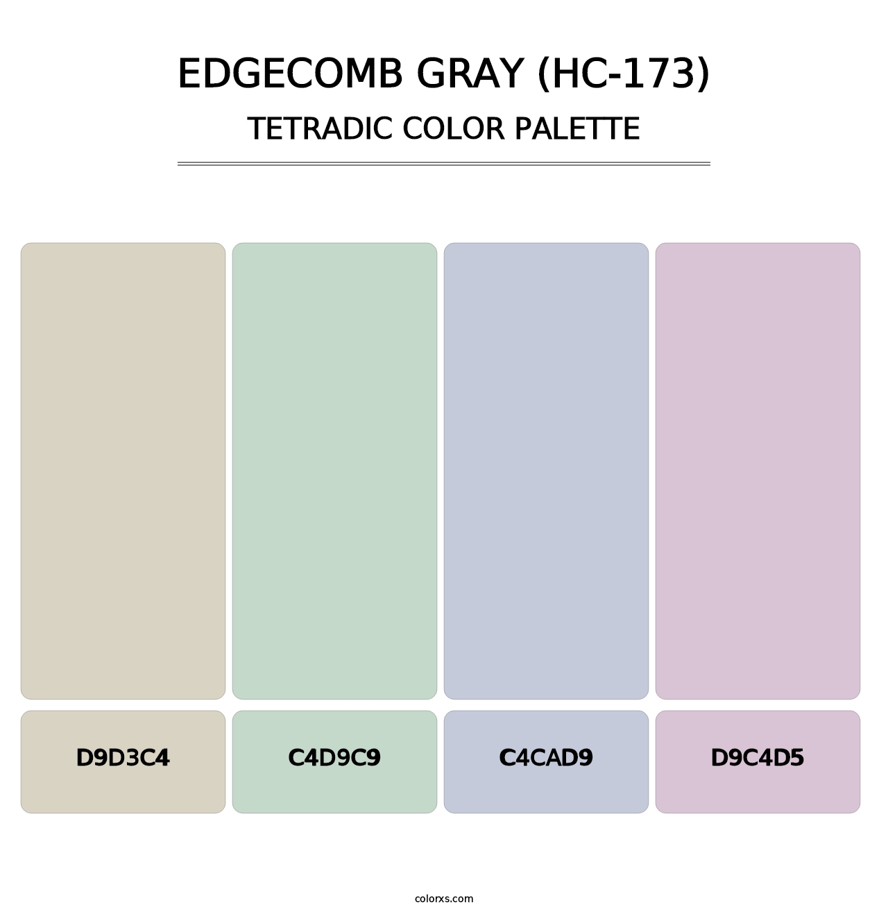 Edgecomb Gray (HC-173) - Tetradic Color Palette