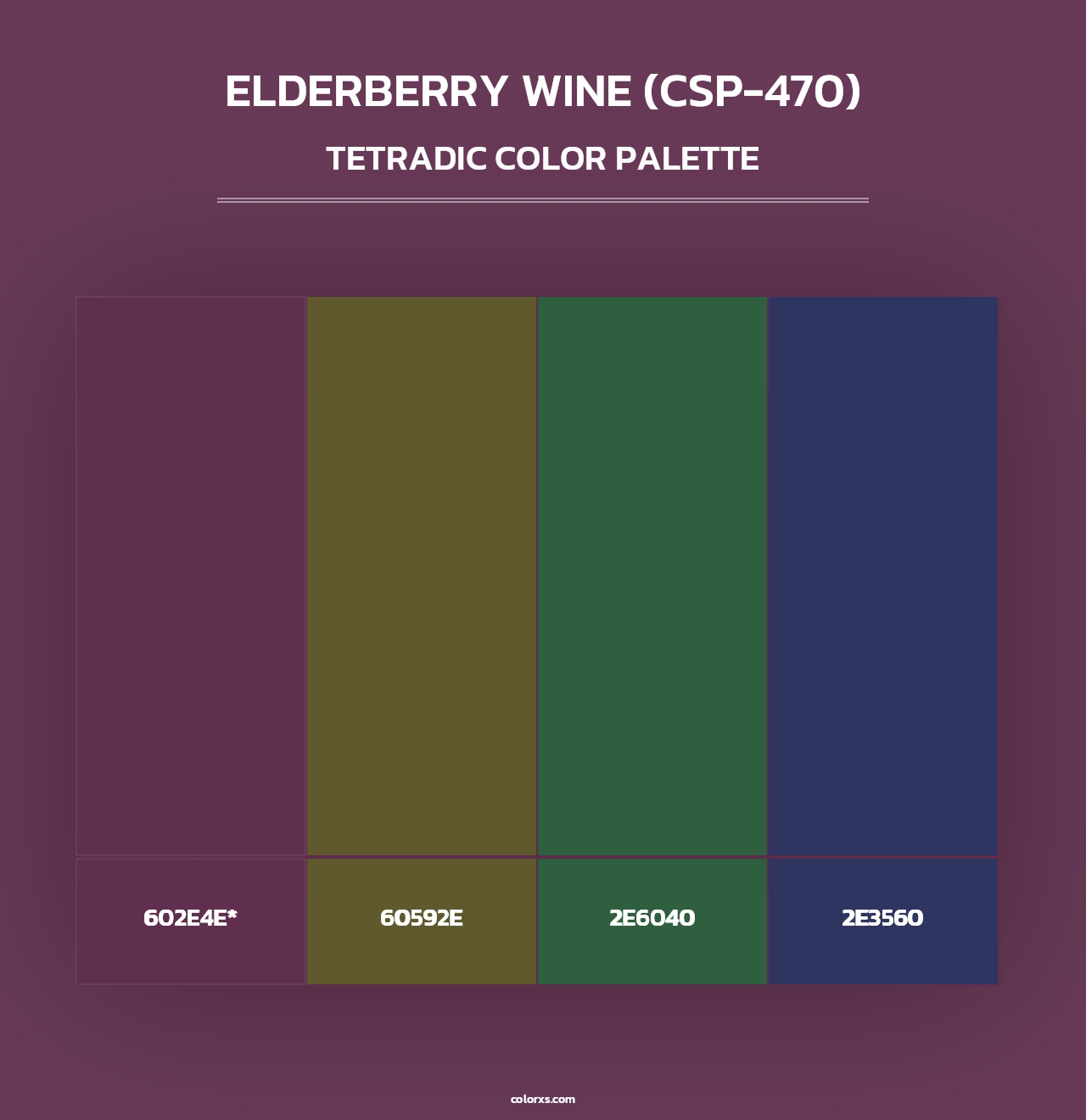 Elderberry Wine (CSP-470) - Tetradic Color Palette