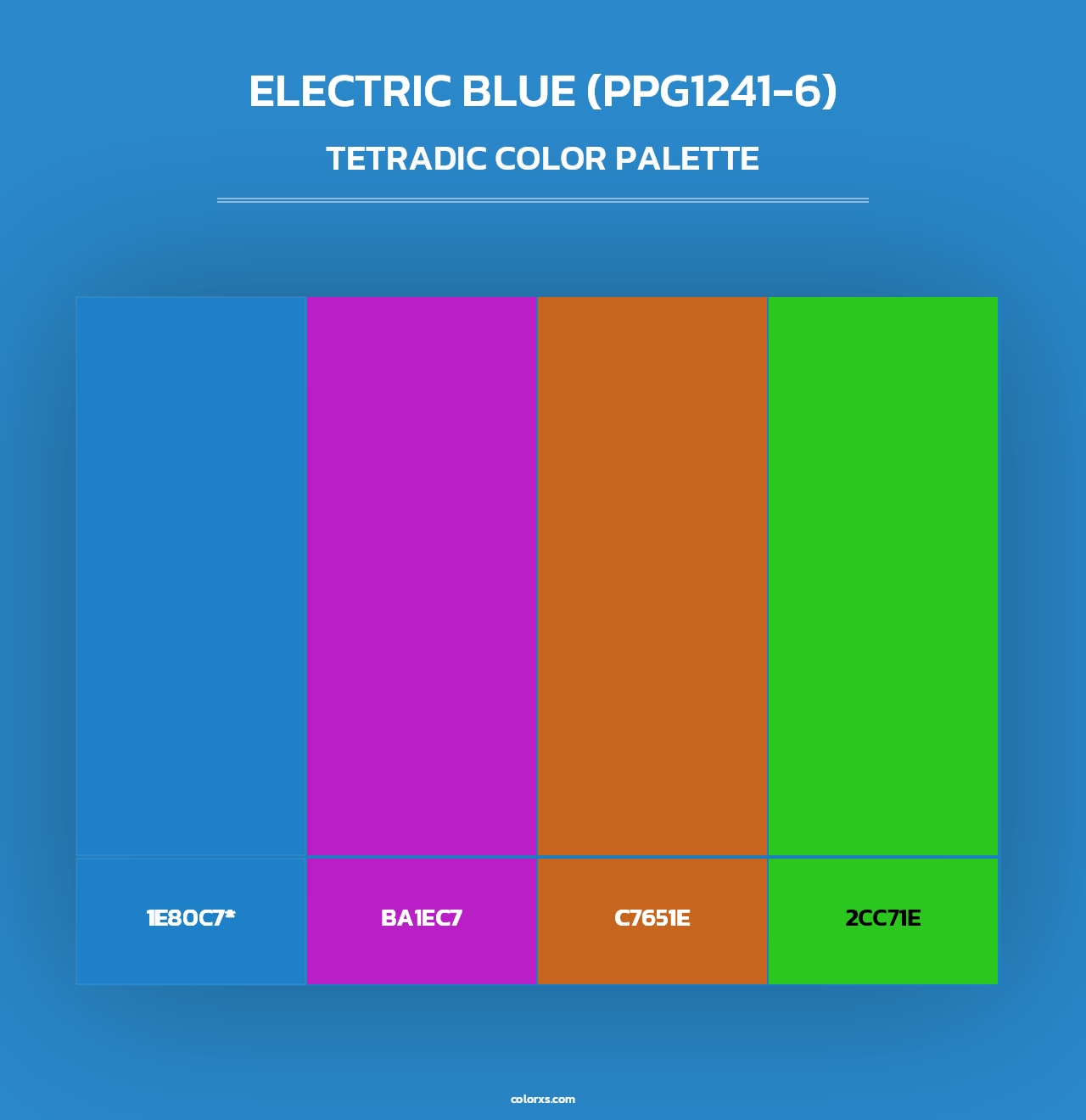 Electric Blue (PPG1241-6) - Tetradic Color Palette