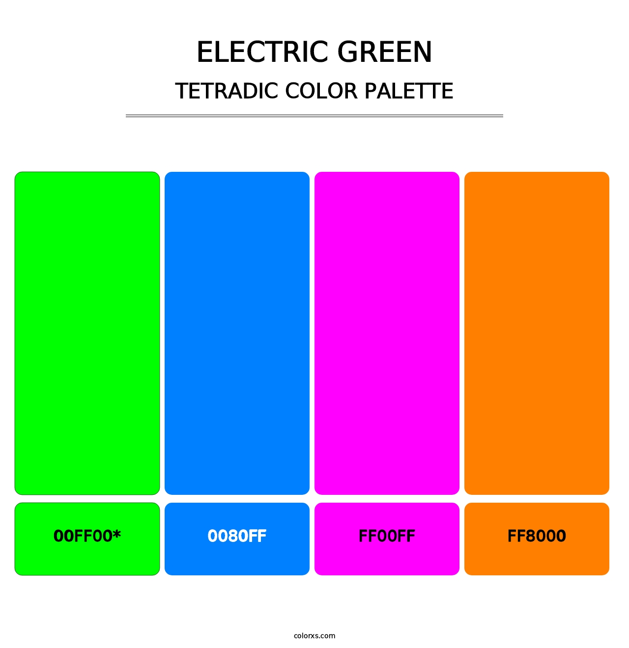Electric Green - Tetradic Color Palette