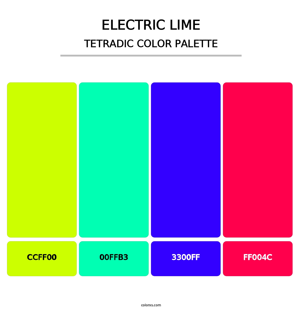 Electric Lime - Tetradic Color Palette
