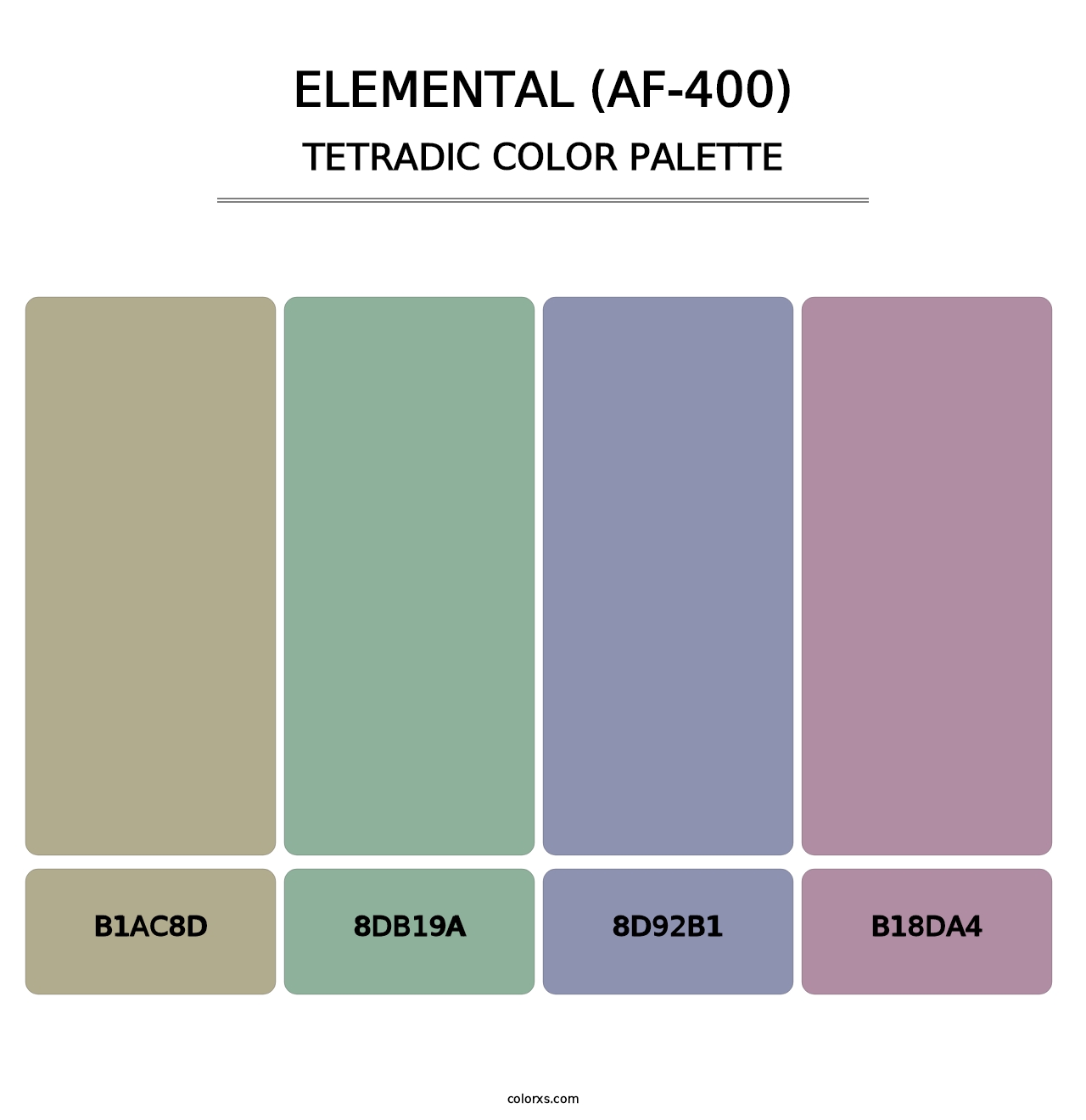 Elemental (AF-400) - Tetradic Color Palette