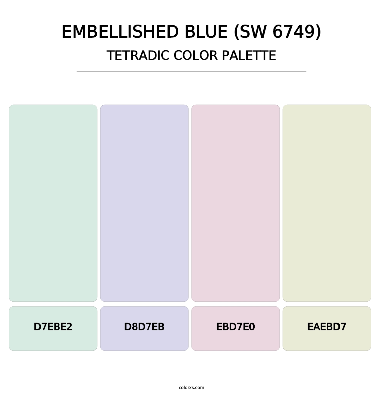 Embellished Blue (SW 6749) - Tetradic Color Palette