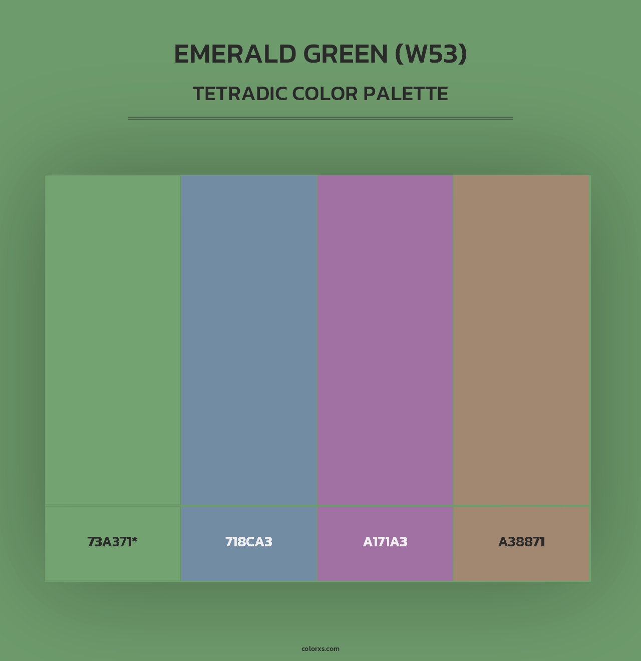 Emerald Green (W53) - Tetradic Color Palette