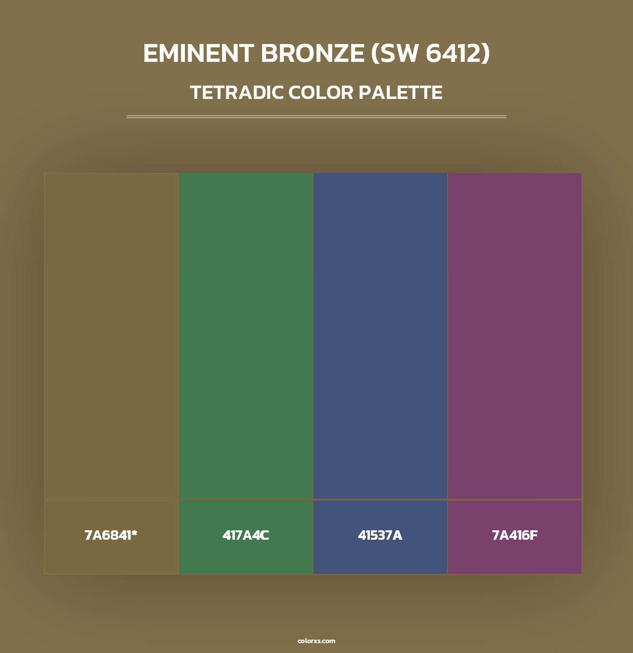Eminent Bronze (SW 6412) - Tetradic Color Palette