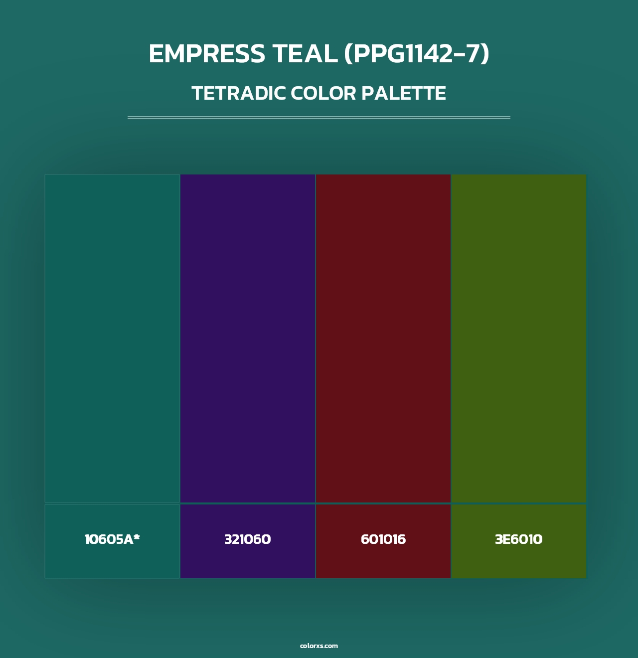 Empress Teal (PPG1142-7) - Tetradic Color Palette