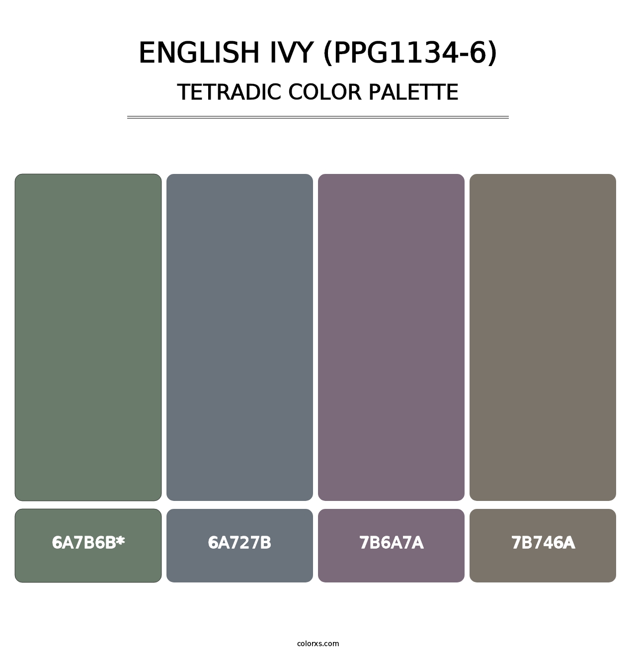 English Ivy (PPG1134-6) - Tetradic Color Palette