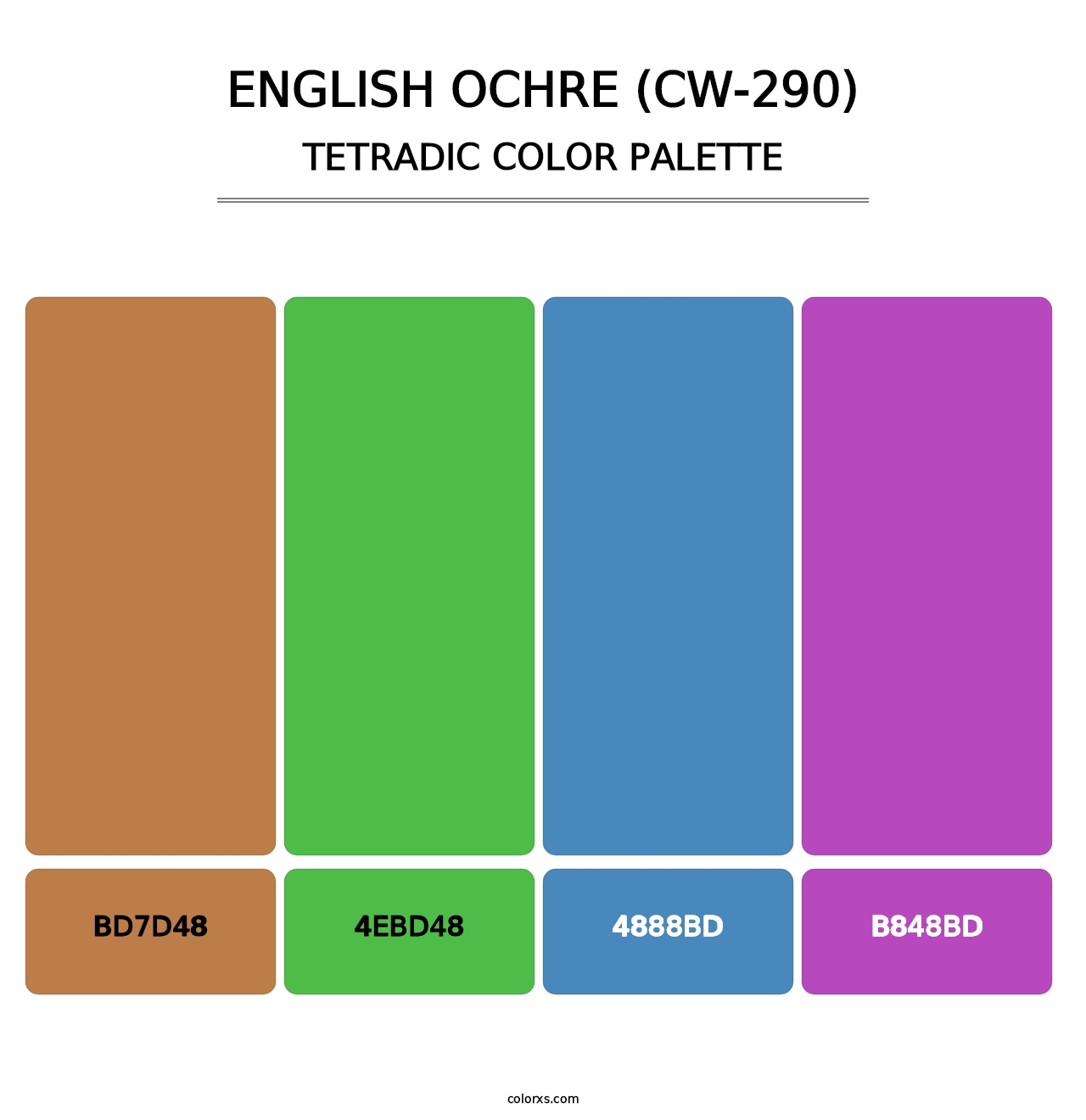 English Ochre (CW-290) - Tetradic Color Palette
