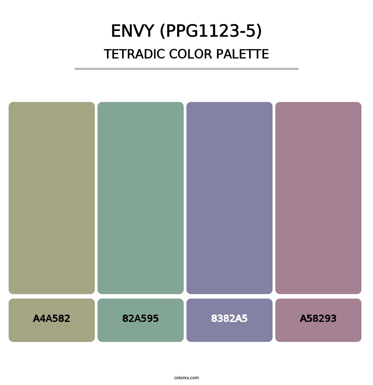 Envy (PPG1123-5) - Tetradic Color Palette