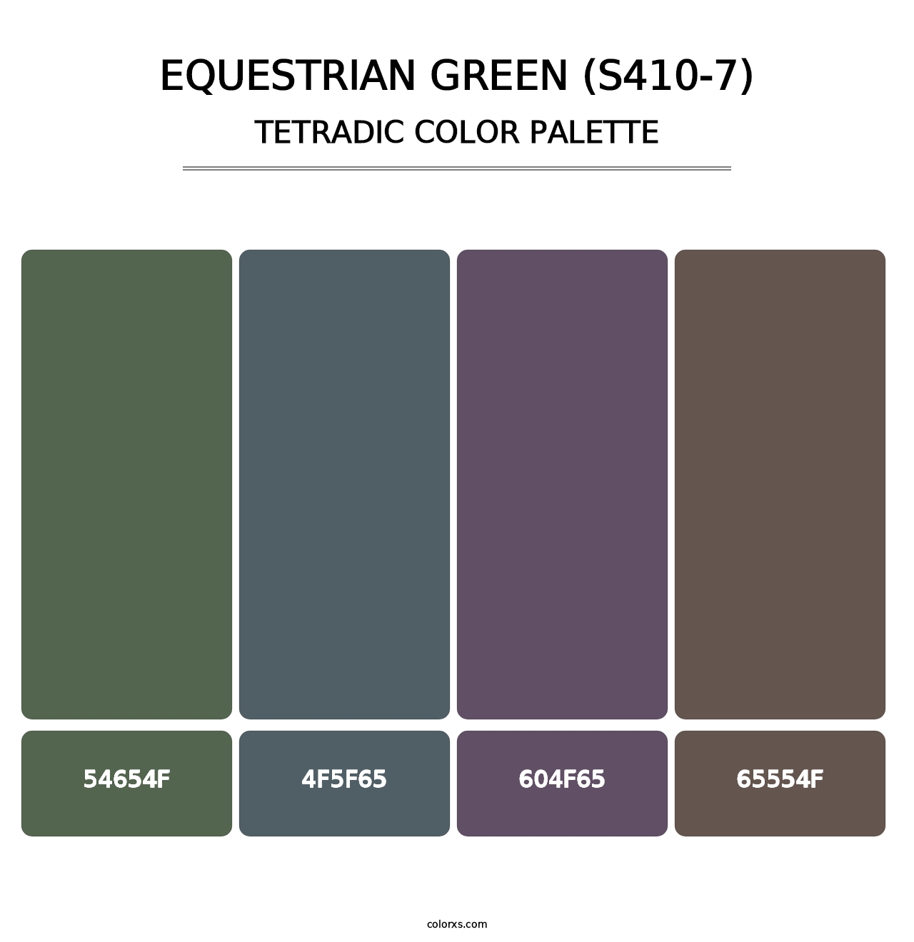 Equestrian Green (S410-7) - Tetradic Color Palette