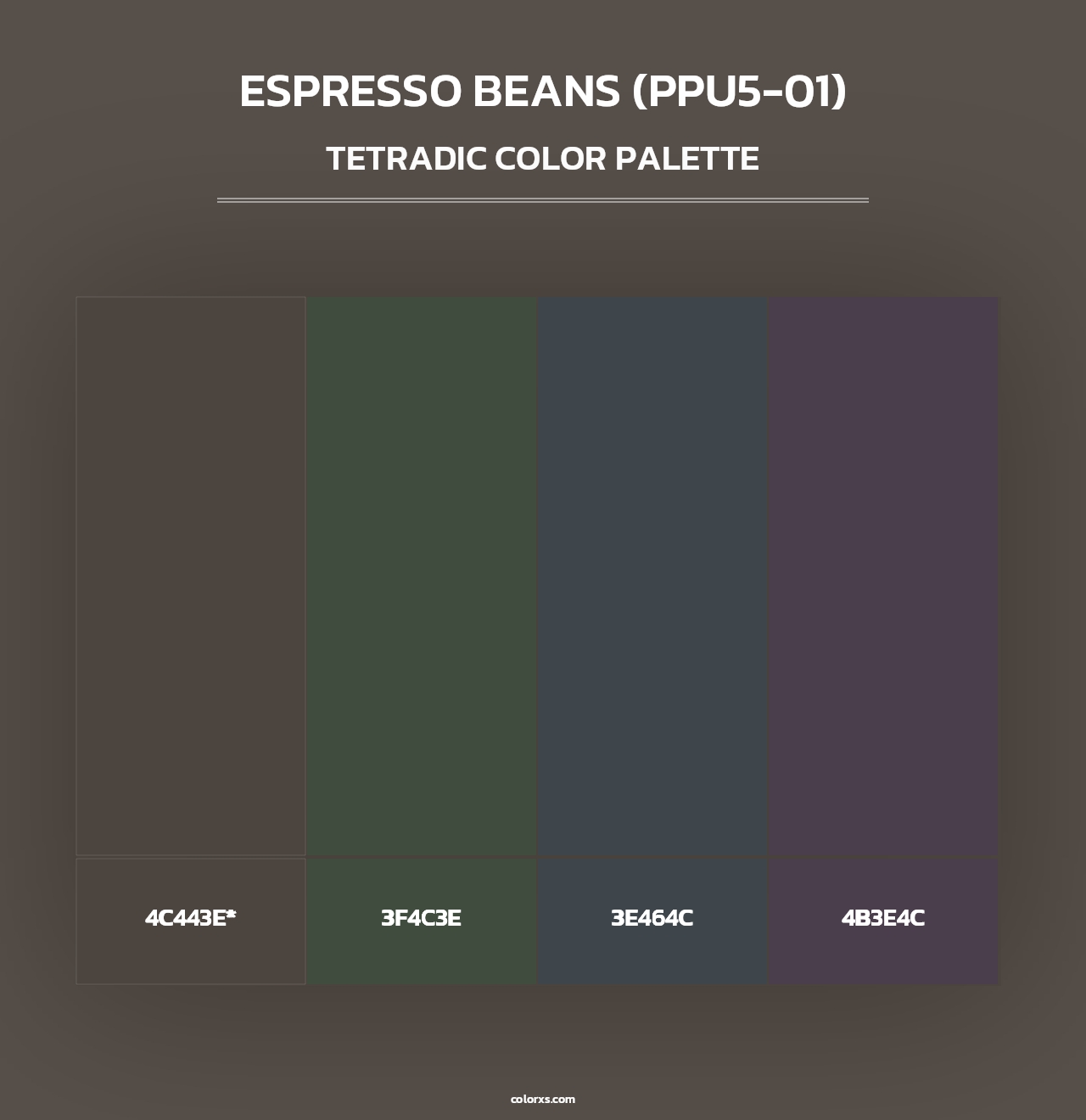 Espresso Beans (PPU5-01) - Tetradic Color Palette