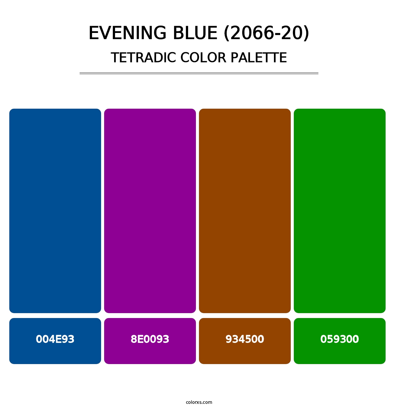 Evening Blue (2066-20) - Tetradic Color Palette