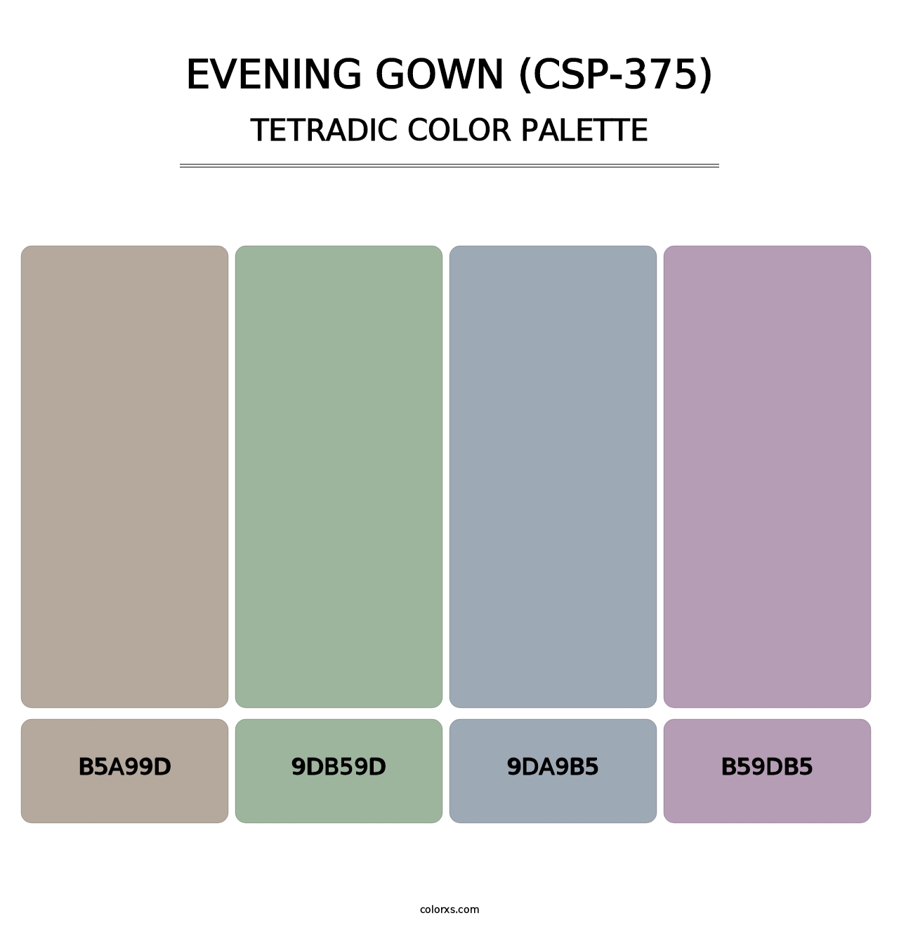 Evening Gown (CSP-375) - Tetradic Color Palette