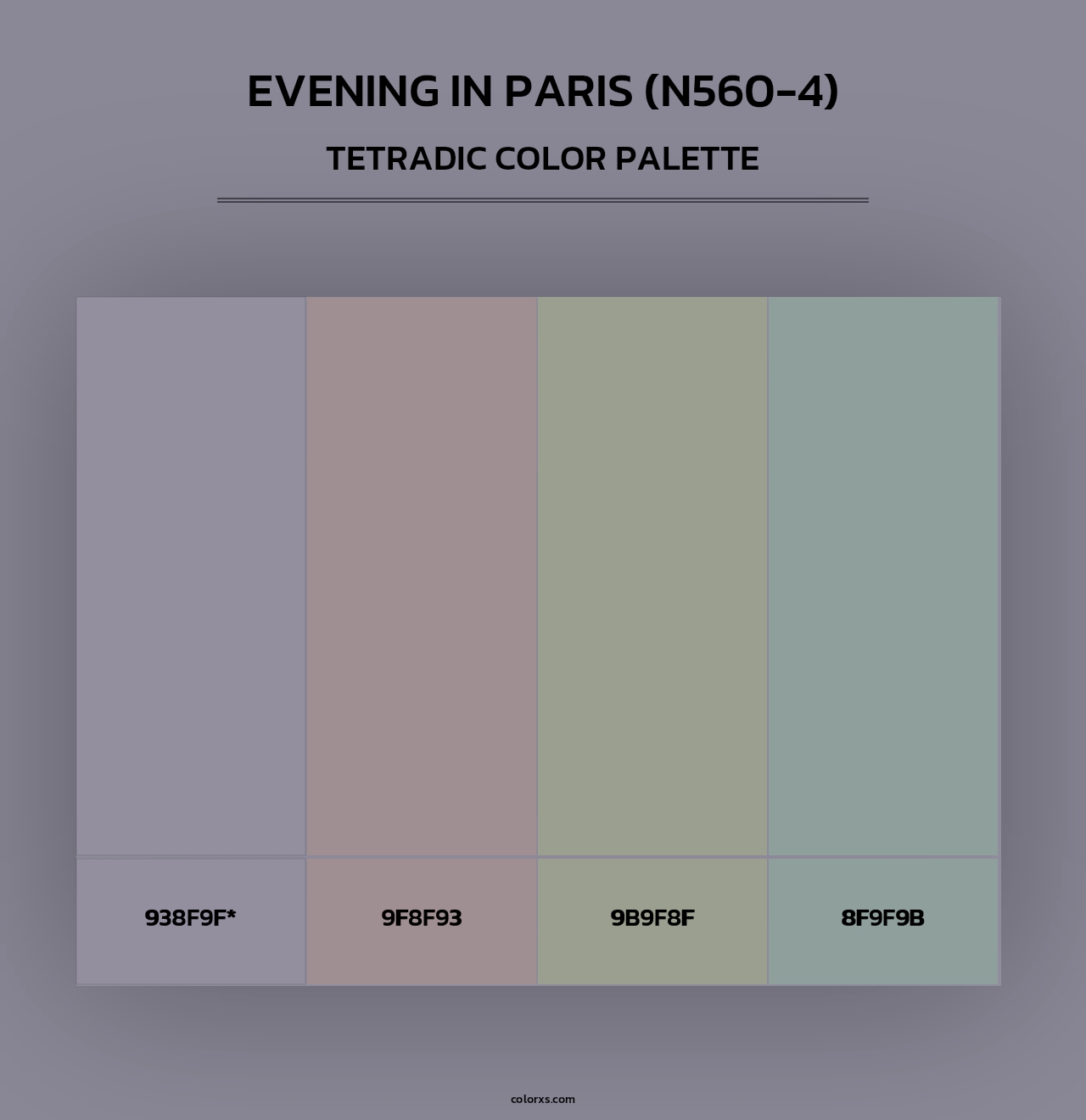 Evening In Paris (N560-4) - Tetradic Color Palette