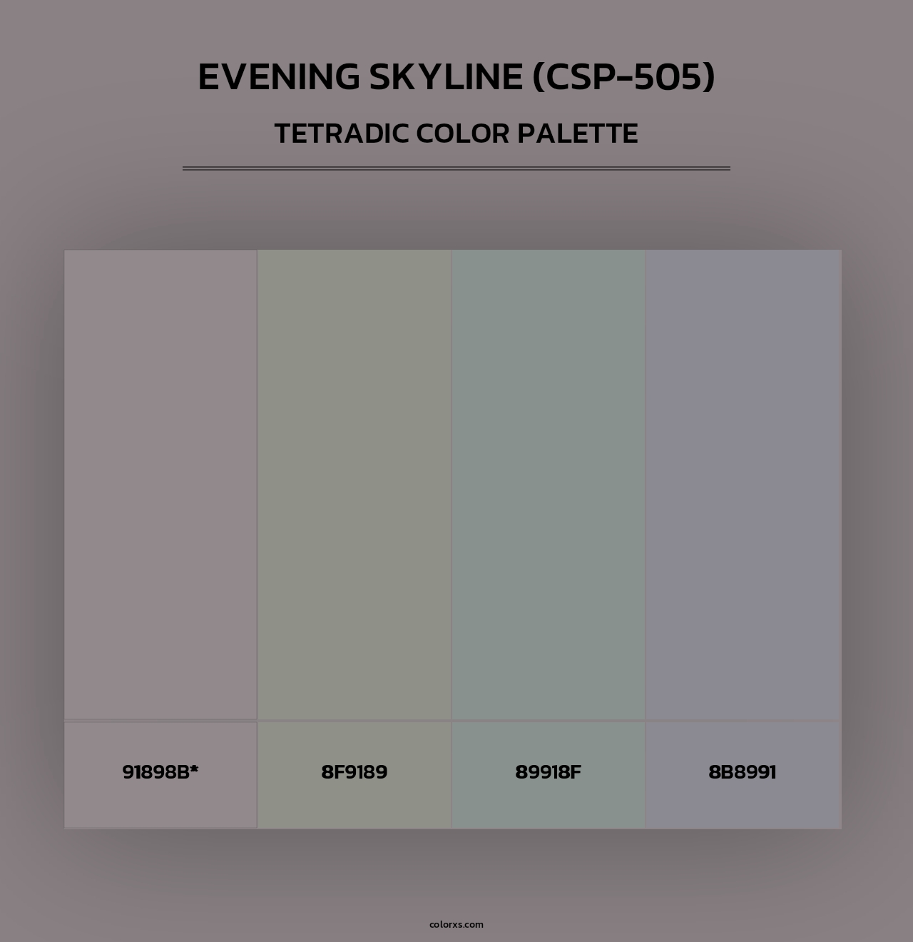 Evening Skyline (CSP-505) - Tetradic Color Palette
