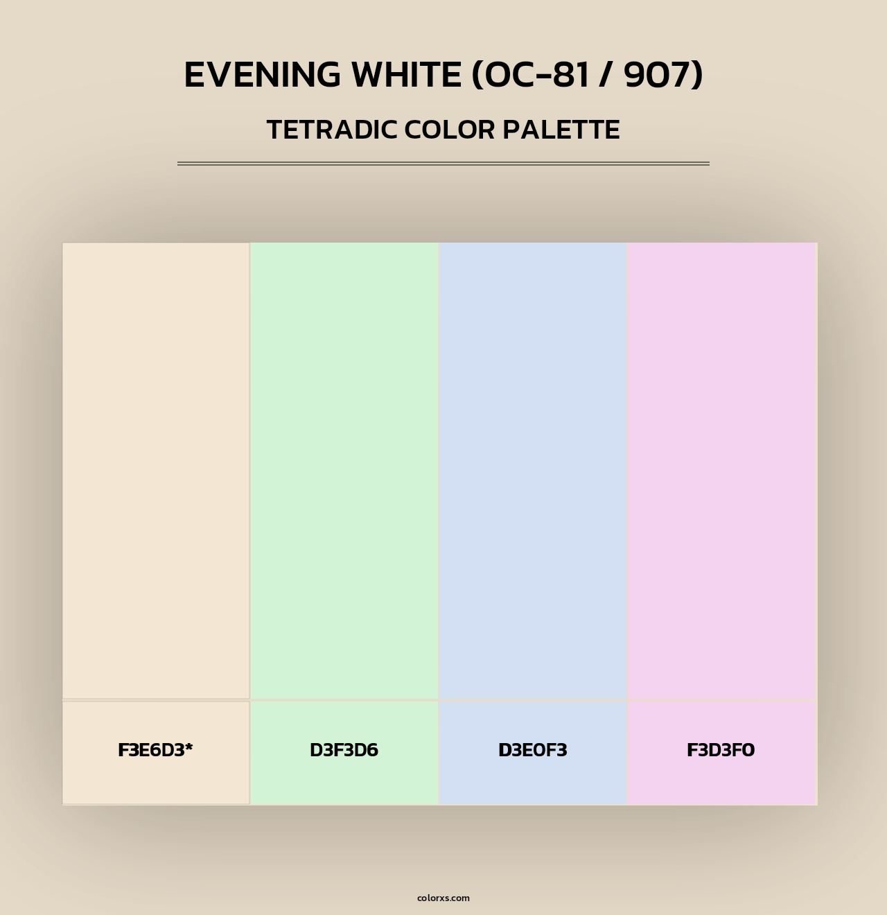 Evening White (OC-81 / 907) - Tetradic Color Palette