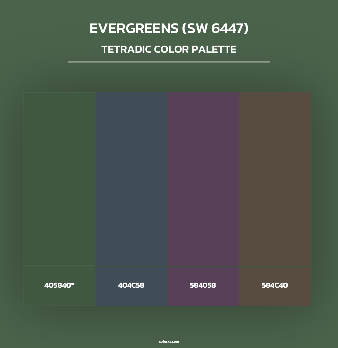 Evergreens (SW 6447) - Tetradic Color Palette