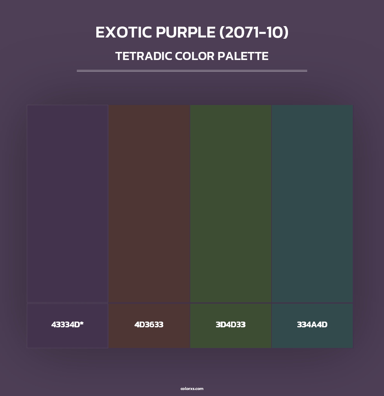 Exotic Purple (2071-10) - Tetradic Color Palette