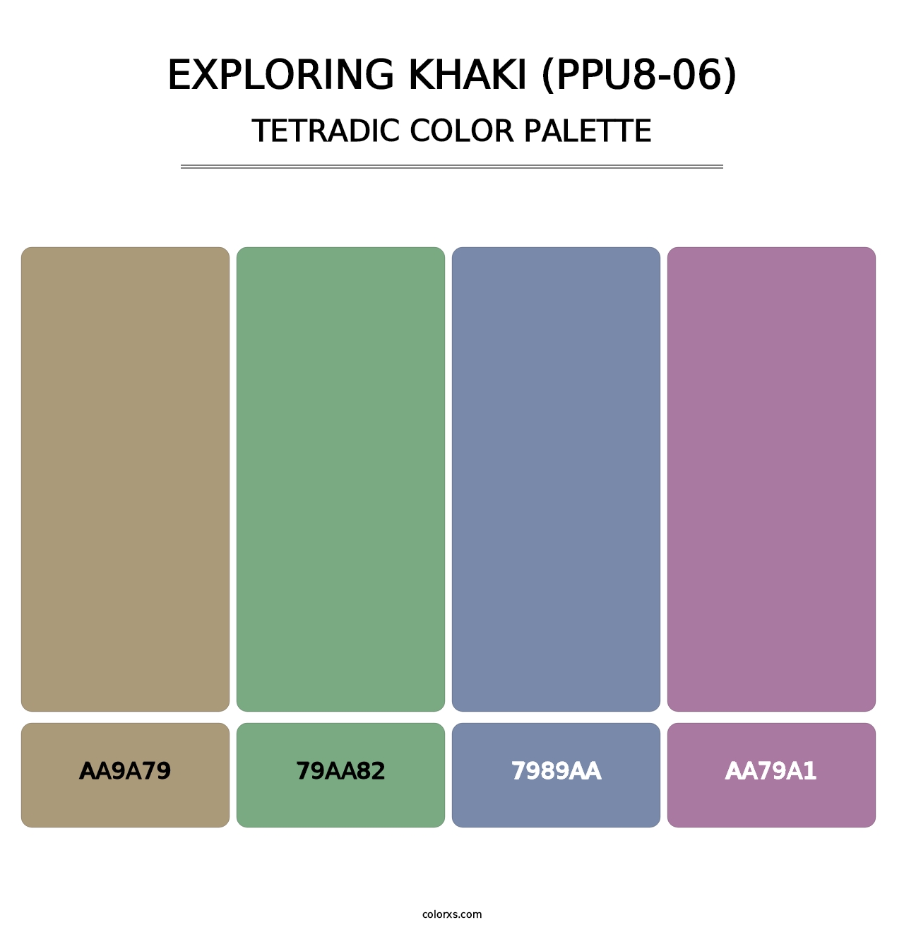 Exploring Khaki (PPU8-06) - Tetradic Color Palette