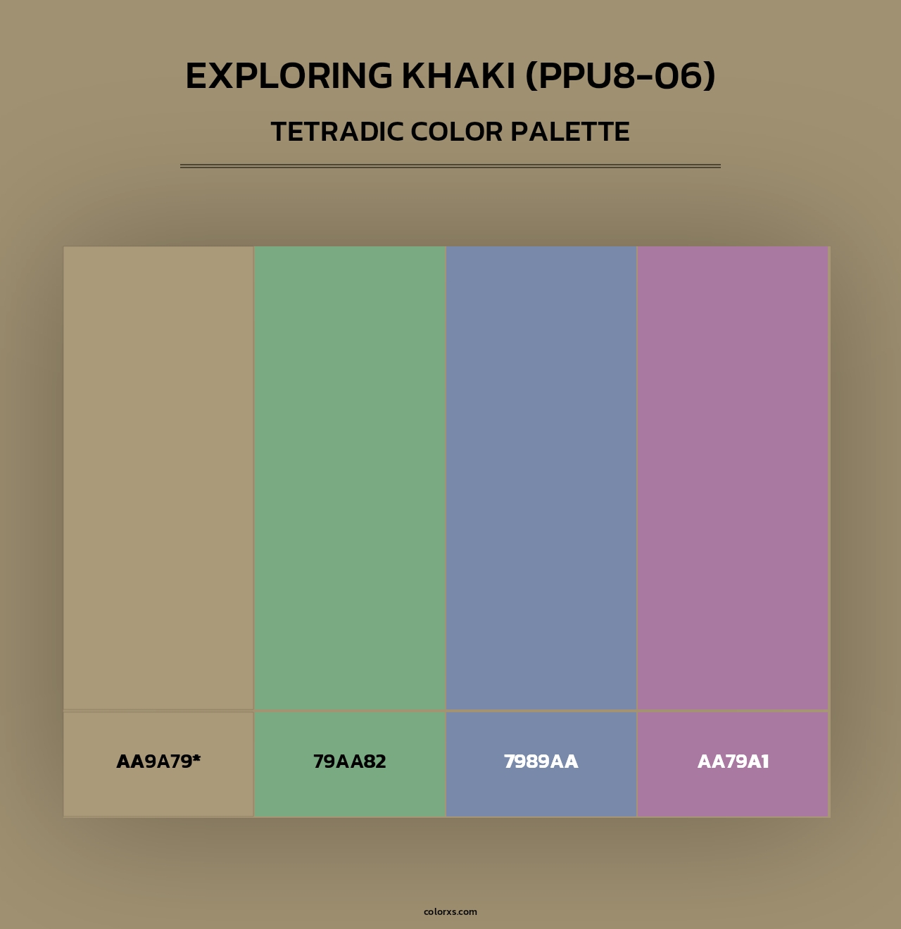 Exploring Khaki (PPU8-06) - Tetradic Color Palette