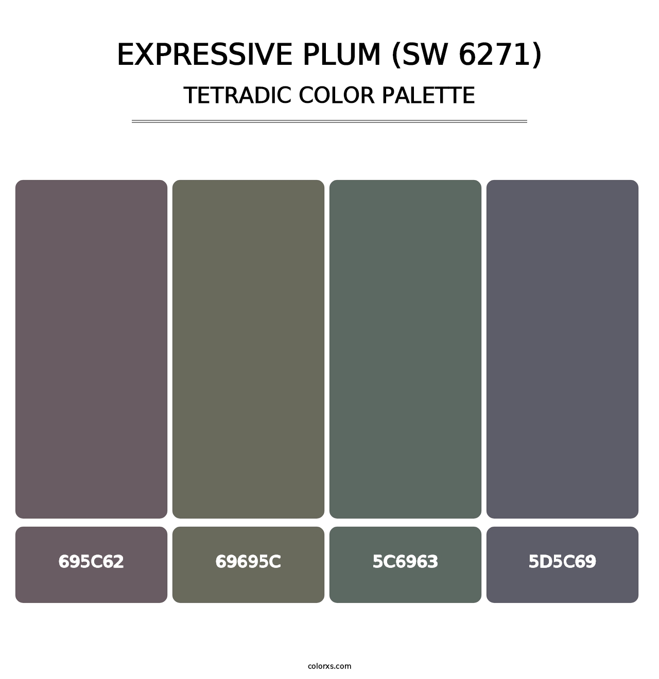 Expressive Plum (SW 6271) - Tetradic Color Palette