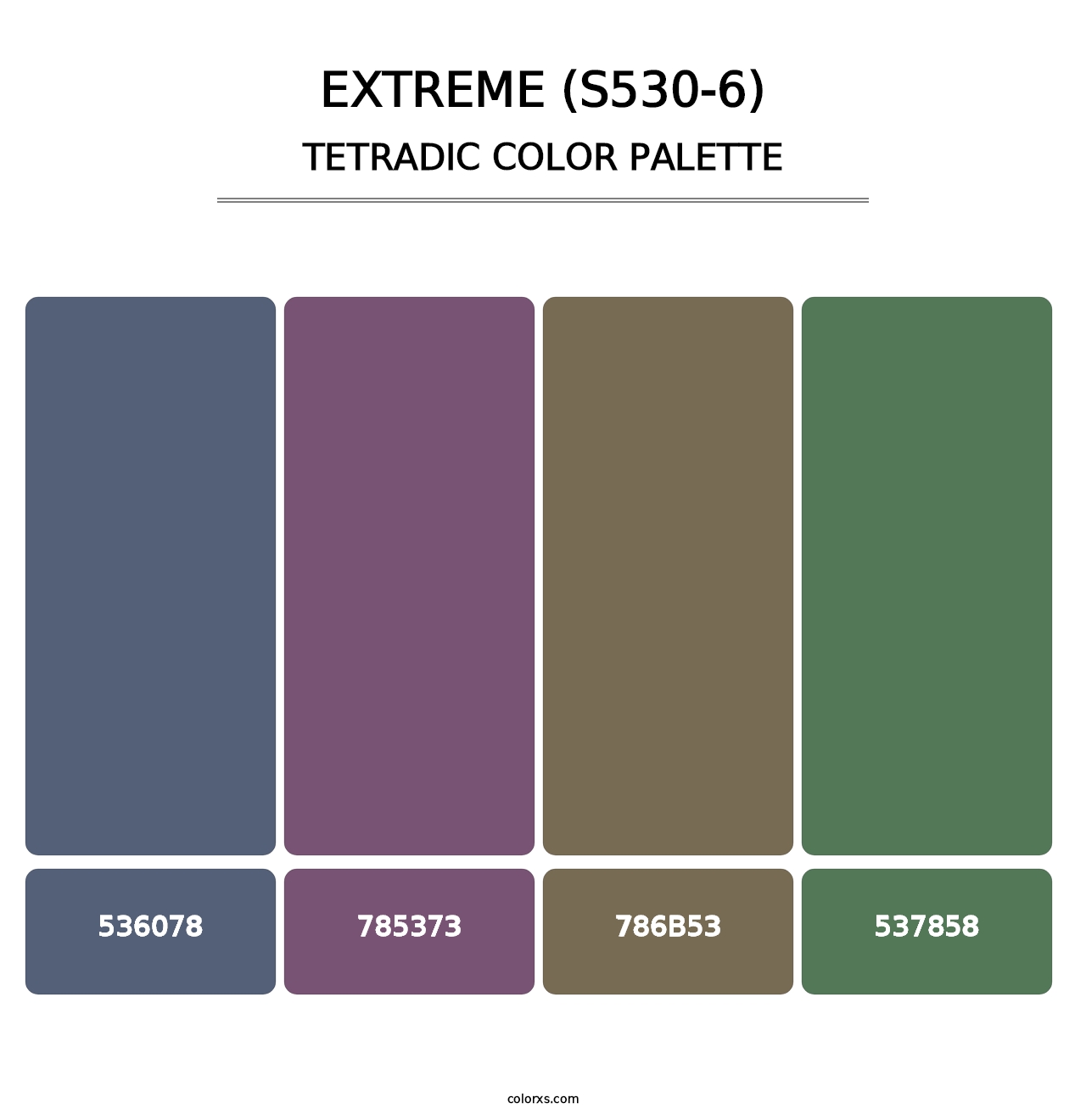 Extreme (S530-6) - Tetradic Color Palette