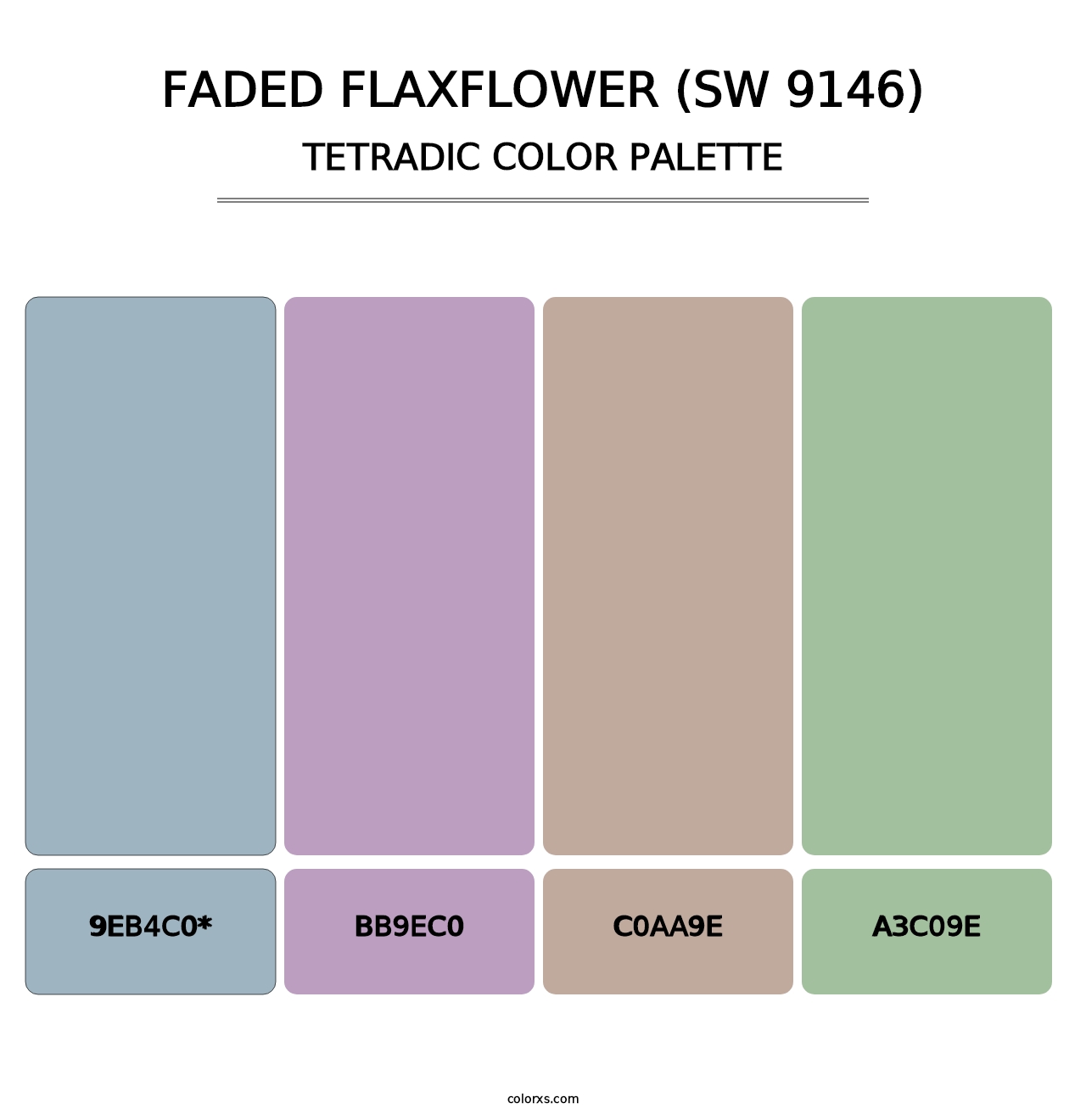 Faded Flaxflower (SW 9146) - Tetradic Color Palette