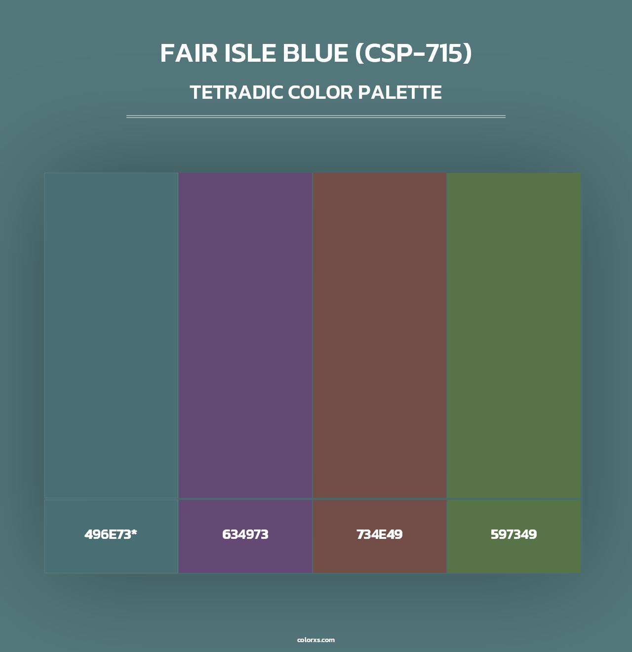 Fair Isle Blue (CSP-715) - Tetradic Color Palette