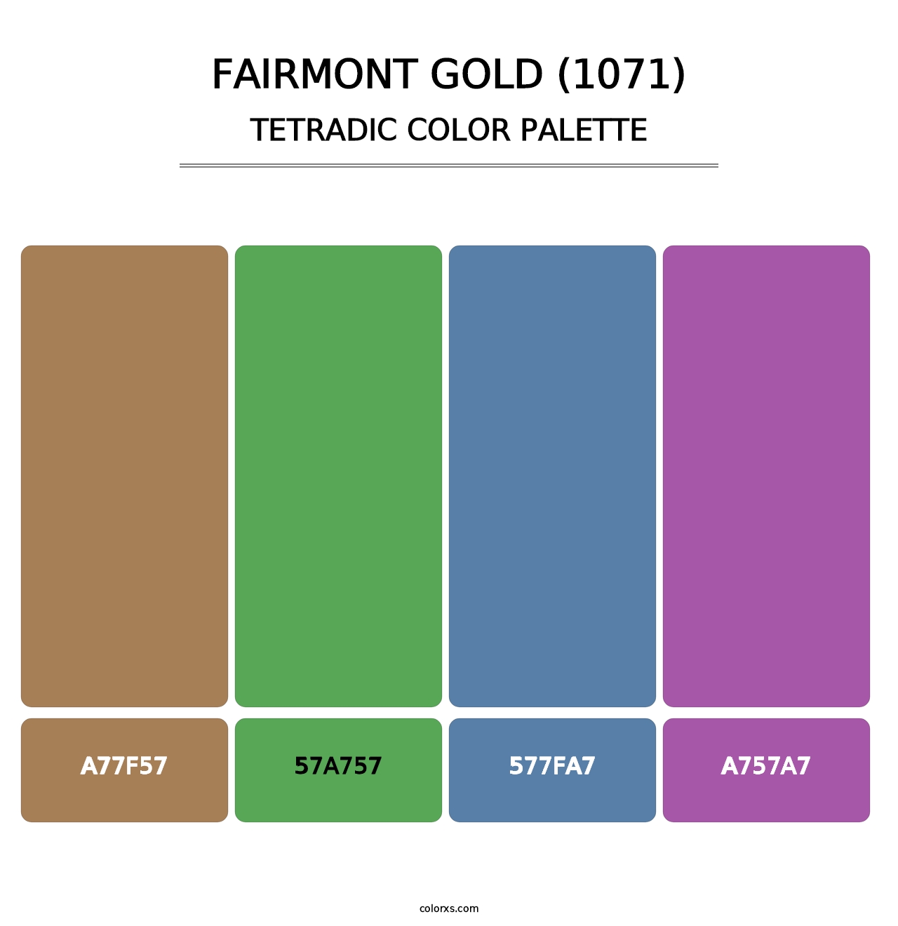 Fairmont Gold (1071) - Tetradic Color Palette