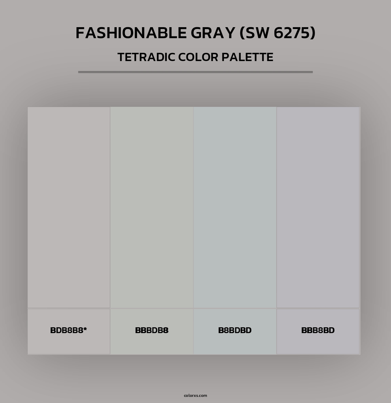 Fashionable Gray (SW 6275) - Tetradic Color Palette