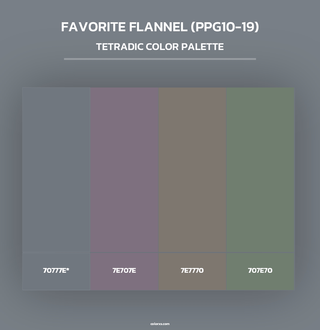 Favorite Flannel (PPG10-19) - Tetradic Color Palette