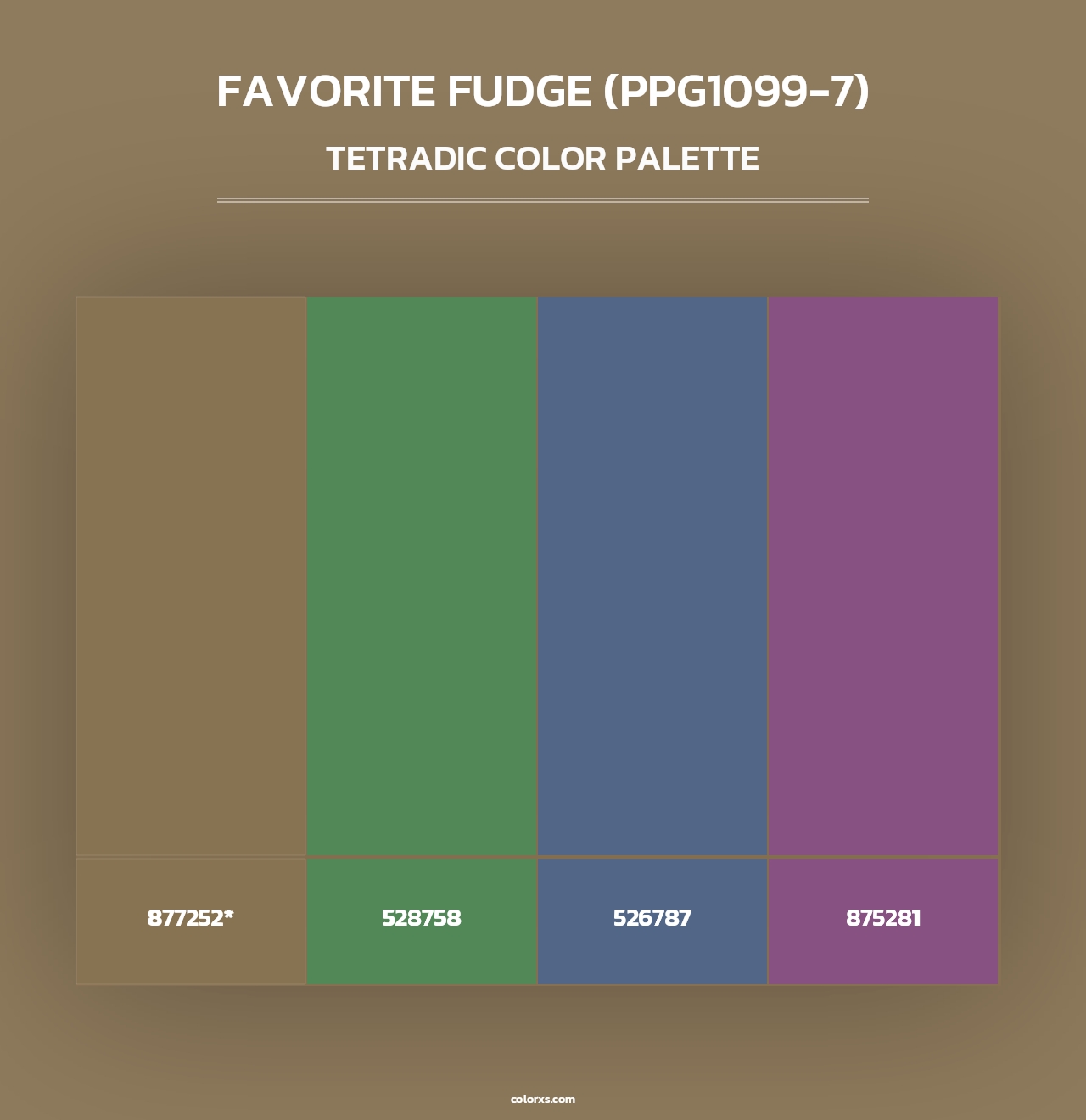 Favorite Fudge (PPG1099-7) - Tetradic Color Palette