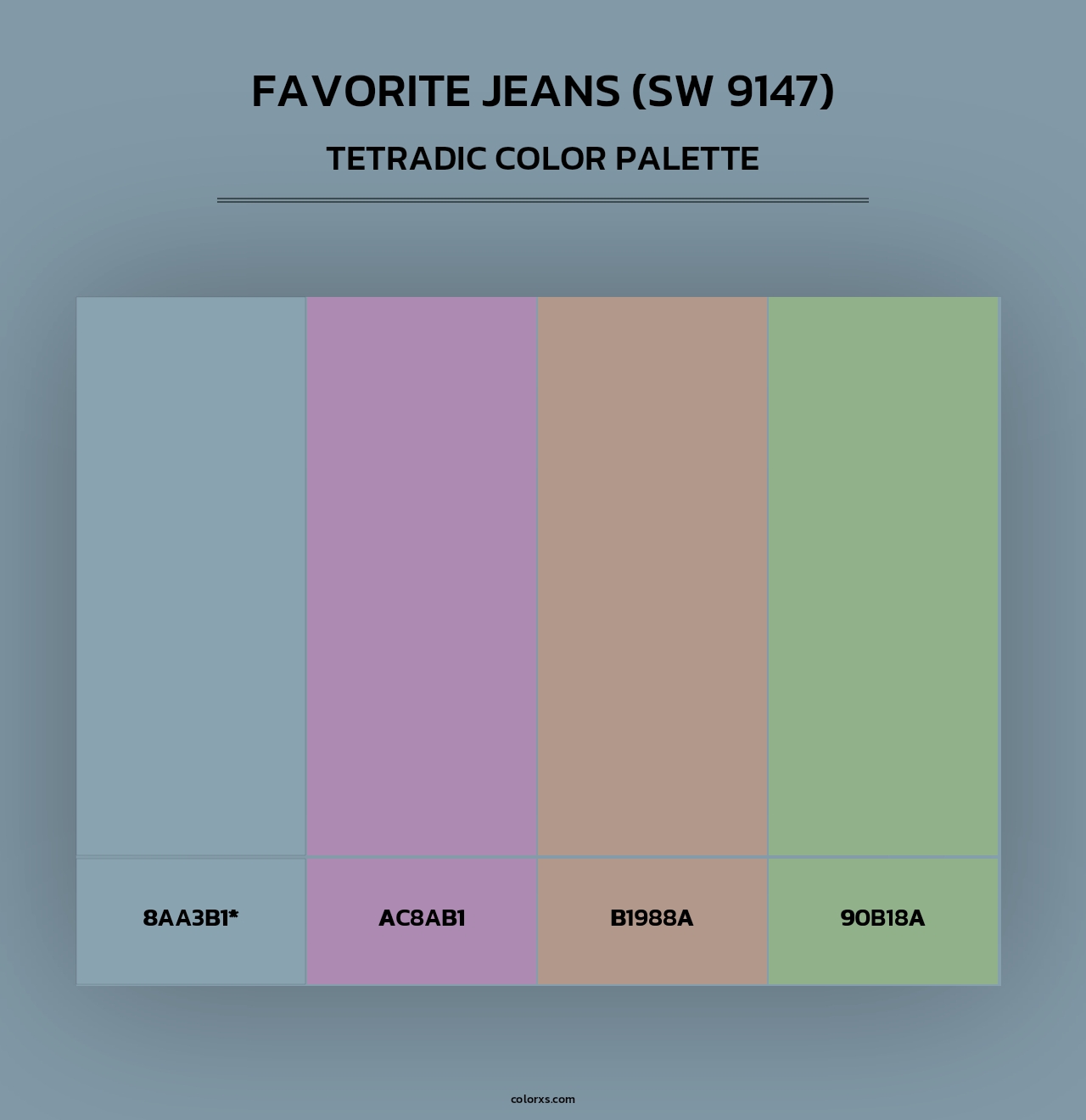 Favorite Jeans (SW 9147) - Tetradic Color Palette