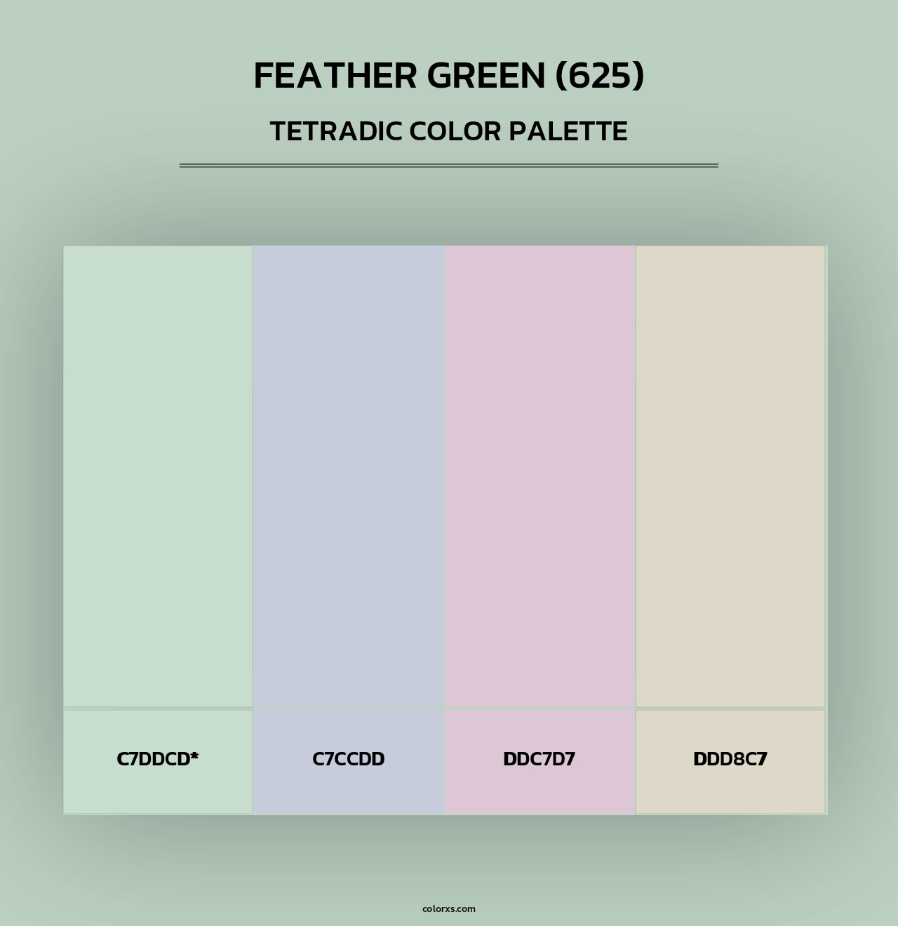 Feather Green (625) - Tetradic Color Palette