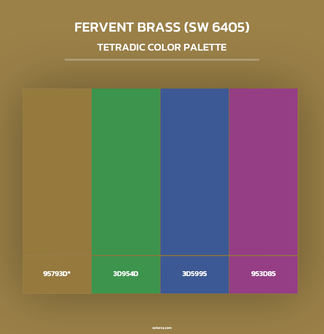 Fervent Brass (SW 6405) - Tetradic Color Palette