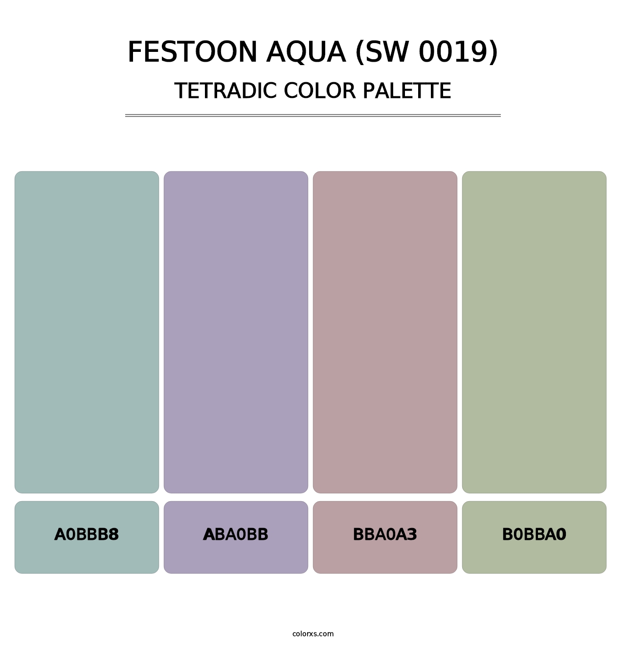 Festoon Aqua (SW 0019) - Tetradic Color Palette
