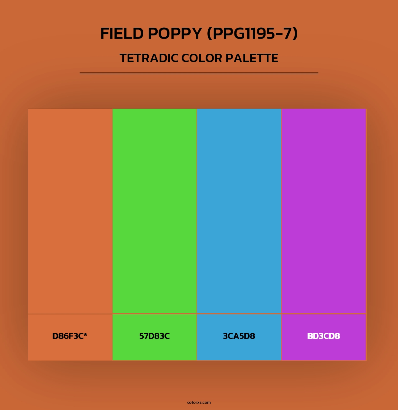 Field Poppy (PPG1195-7) - Tetradic Color Palette
