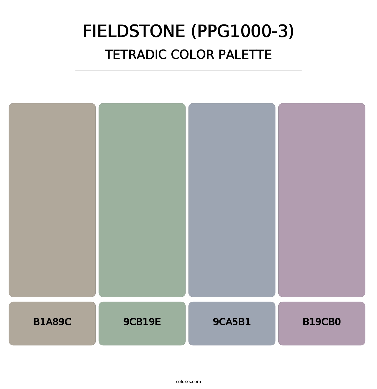 Fieldstone (PPG1000-3) - Tetradic Color Palette