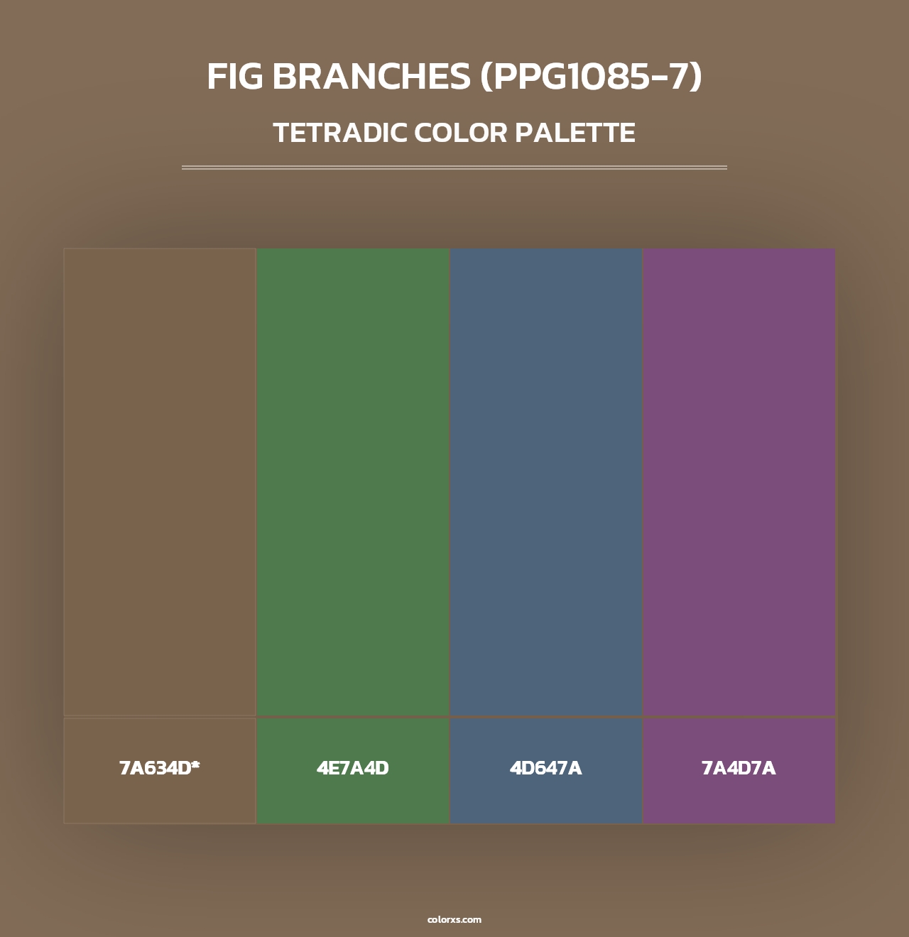 Fig Branches (PPG1085-7) - Tetradic Color Palette